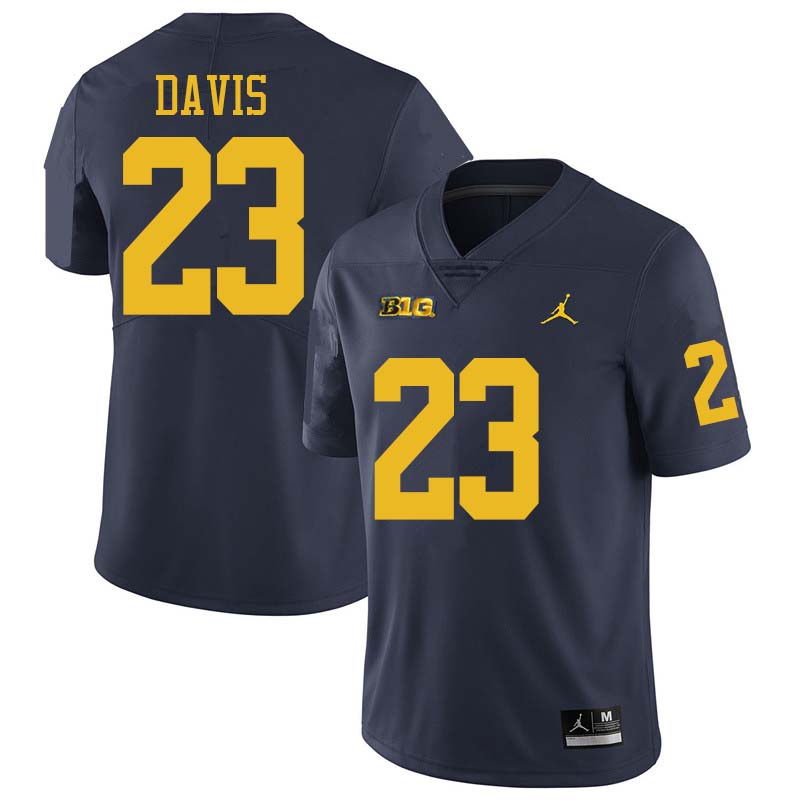 Jordan Brand Men #23 Jared Davis Michigan Wolverines College Football Jerseys Sale-Navy